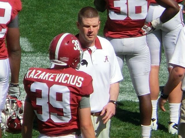 Trinity Catholic grad Kyle Kazakevicius will run out of the tunnel onto the Bryant-Denny Stadium field for the first time Saturday night when Alabama hosts Colorado State.