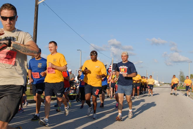 Runners set out on a 5K Fun Run on Sept. 10 in support of September as Suicide Prevention Awareness Month and Patriots Day memorializing the terrorist attacks on Sept. 11, 2001.