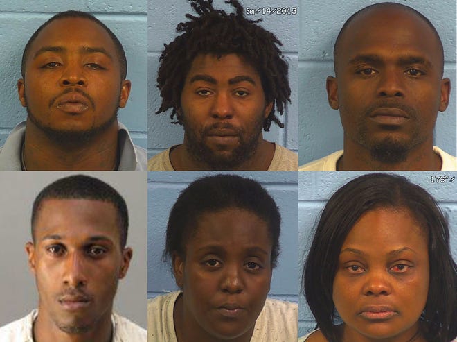Top row, left to right: Cedric Orlando Young, Willie O'Bryant Mosley, Errik Laderron Hughley. Bottom row, left to right: Cordaryl Craig, Kendra Lashay Leach, Leshonda Donylal Reeves