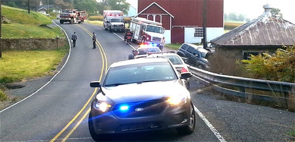 Police and emergency personnel are on the scene of today's morning crash on Kunkletown Road in Eldred Township.