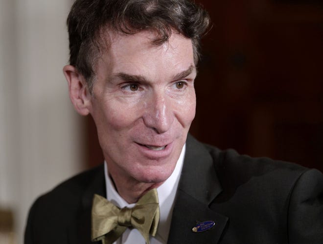 In this Oct. 18, 2010, photo, Bill Nye, host of television's "Bill Nye the Science Guy," arrives as President Barack Obama hosts a White House science fair in Washington.
