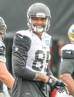 Gary Mccullough for the Times-Union Tight end Marcedes Lewis is expected to start Sunday against the Colts.
