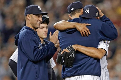 Baseball's most acclaimed relief pitcher retires four batters in his final appearance at Yankee Stadium, then makes an emotional exit to the thunderous chants of a sell-out crowd.