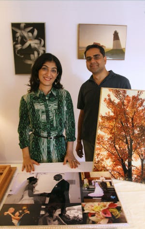 My Mez, a company owned by Akanksha and Samir Aga, of North Providence, makes custom tables decorated with photographs.