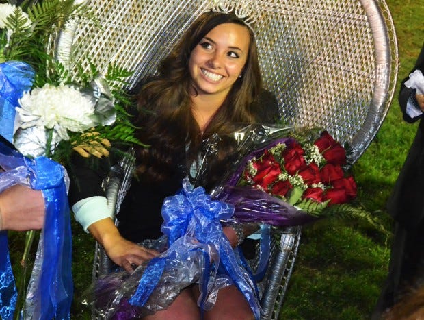 Leslie Johns was crowned Homecoming Queen Friday night during the Ellwood City/Riverside football game.