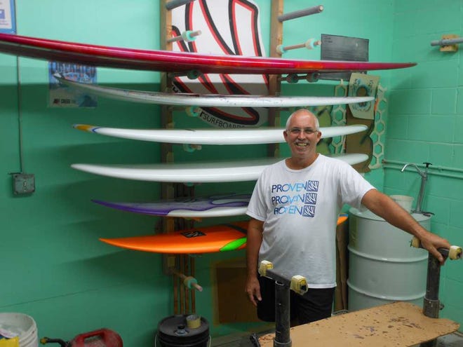 Special for Shorelines "The Gremlin" is one of the many Clean Ocean Surfboards models shaped in Jacksonville Beach by owner and founder Tony Iannarone.