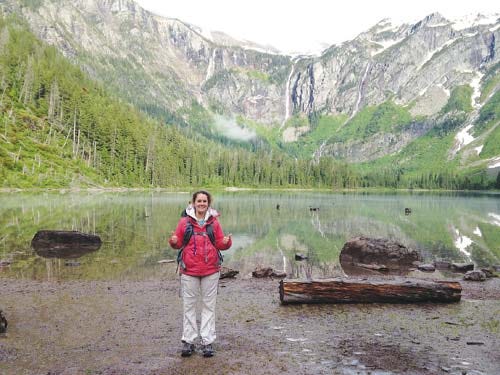 Emily Holdsworth on the shores of Avalanche Lake, Mont., in June.