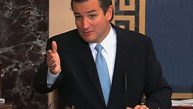 Sen. Ted Cruz on the Senate floor on Tuesday, Sept. 24.