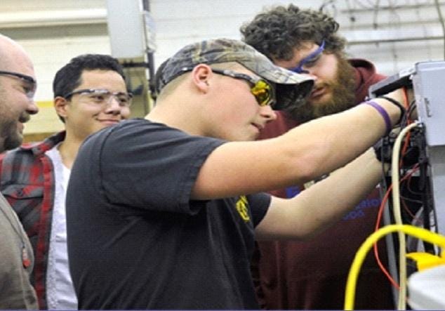 (Photo courtesy of Gaston College) Gaston College students get hands-on training in manufacturing fields.