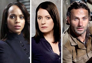 Kerry Washington, Paget Brewster, Andrew Lincoln | Photo Credits: Danny Feld/ABC; Cliff Lipson/CBS; Gene Page/AMC