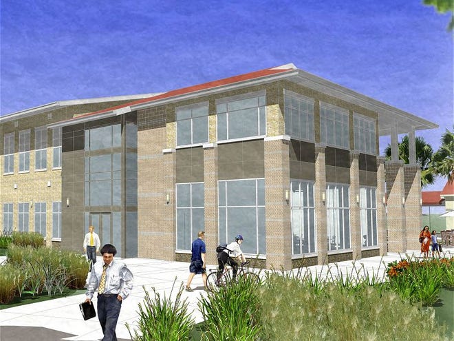 An artist’s rendering shows the new building at Daytona State College’s Flagler/Palm Coast campus that’s now under construction. A groundbreaking ceremony is set for next week.