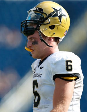 With his aggressive style, Vanderbilt quarterback Austyn Carta-Samuels has thrown for eight touchdowns and five interceptions.