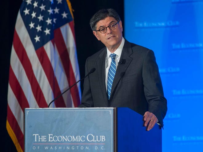 Treasury Secretary Jacob Lew speaks to the Economic Club of Washington on Tuesday, Sept. 17, 2013 in Washington.