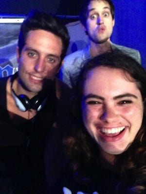 Stacey gets photo-bombed by YouTube personalities Sawyer Hartman and Luke Conrad during the DigiTour at the Electric Factory last Saturday.