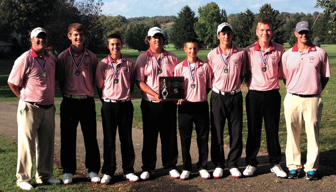 The Garaway High School boys golf team will be making its seventh consecutive trip to the state tournament. The team members are (from left) coach Ryan Taggart, Broc Beachy, Caleb Beachy, Cooper Stutzman, Ben Koshmider, Kohl Mast, Jon Mason and coach Mike Felton.