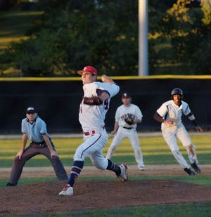 Monmouth-Roseville senior Dalton Hottle delivers a pitch this past summer for the Top Tier team. Hottle has decided to continue his baseball career at Lewis University. Buff Hottle