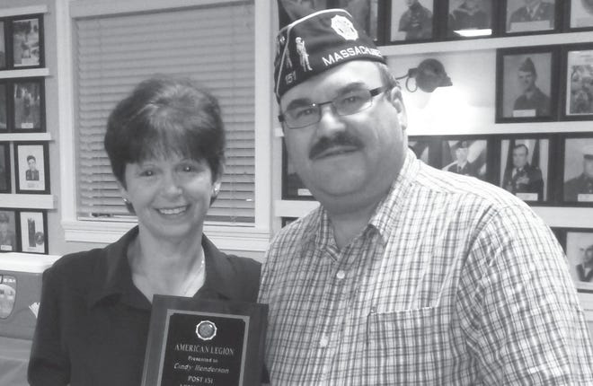 Cynthia Henderson is pictured with her husband, Post Cmdr. David Henderson.