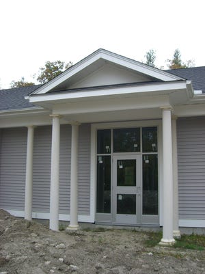 This is the exterior of the new Mendon Police Station, which is being built through volunteer efforts.