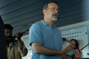 Captain Richard Phillips (Tom Hanks) finds himself in a boatload of trouble with Somali pirates.