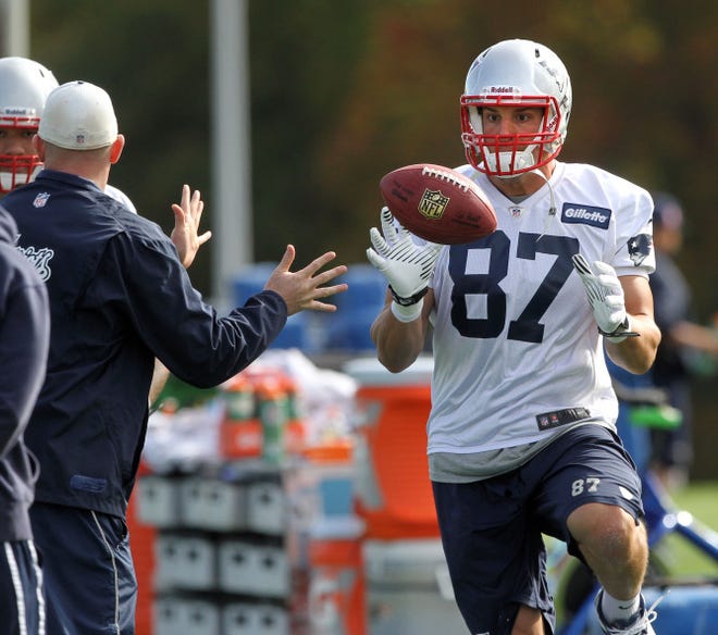 Rob Gronkowski was active at Pats practice Wednesday. Whether he plays on Sunday is still up in the air.