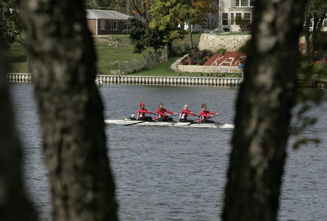 Competitors row on the Rock River last year during the Baird Head of the Rock Regatta in Rockford.