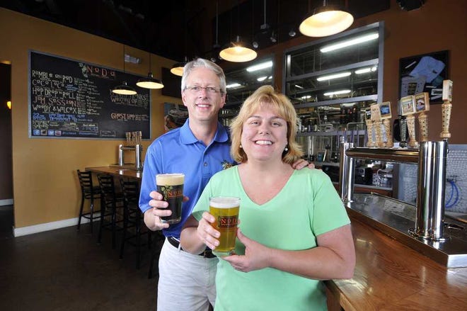 Todd and Suzie Ford say that their NoDa Brewery in Charlotte, North Carolina, has been hit by the government shutdown as the agency that approves new beers is closed and they cannot bring their newest brew to market. (Diedra Laird/Charlotte Observer/MCT)