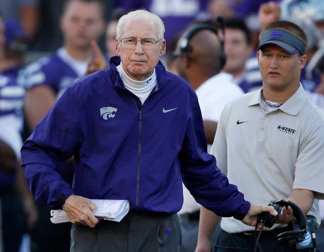 Kansas State coach Bill Snyder, left, says the Wildcats need to "practice with a passion and a determination and a discipline that allows us to do the right things."