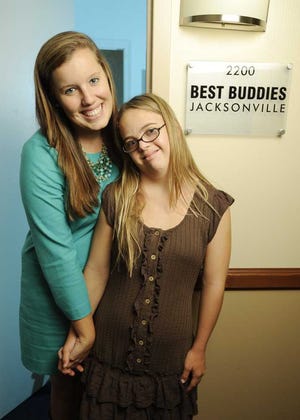 Kaley Still (left) and Cara Stieglitz, both 21, are Best Buddies and students at the University of North Florida.