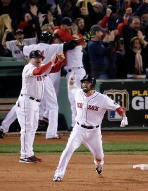Shane Victorino's grand slam put the Red Sox into the World Series.