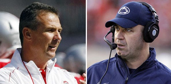 The coaches: Urban Meyer of Ohio State, left, and Bill O'Brien of Penn State