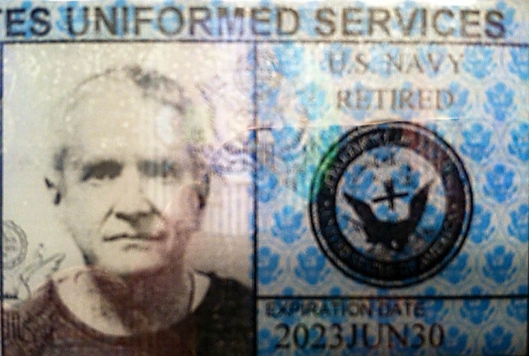 Willow Grove Naval Air Station Id Card