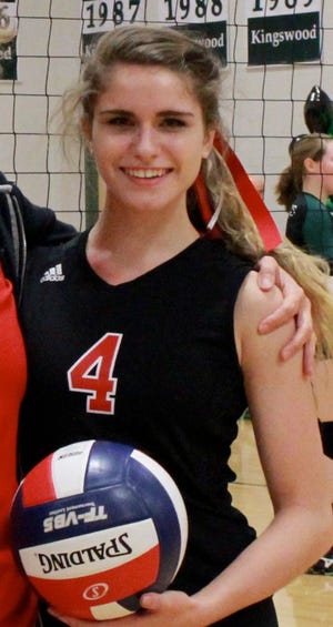 Coe-Brown junior libero Deb Peabody recorded 30 digs Wednesday at Kingswood to reach 1,000 career digs on the nose.