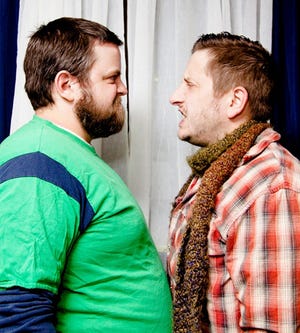 Jamie Bradley, left, is Oscar and Chis Bradley is Felix in The Odd Couple.