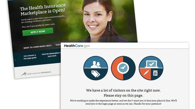 Stalled out siteMany visitors to healthcare.gov this week got the page at left and waited, until a server error appeared. The government didn’t reveal how many were able to enroll last week.Like eBay in a jiffyLike the law itself, healthcare.gov was an extremely complex endeavor that had to be accomplished in a short period of time.
