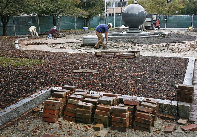 Engraved bricks next to Quincy City Hall are removed and may be returned to their owners.