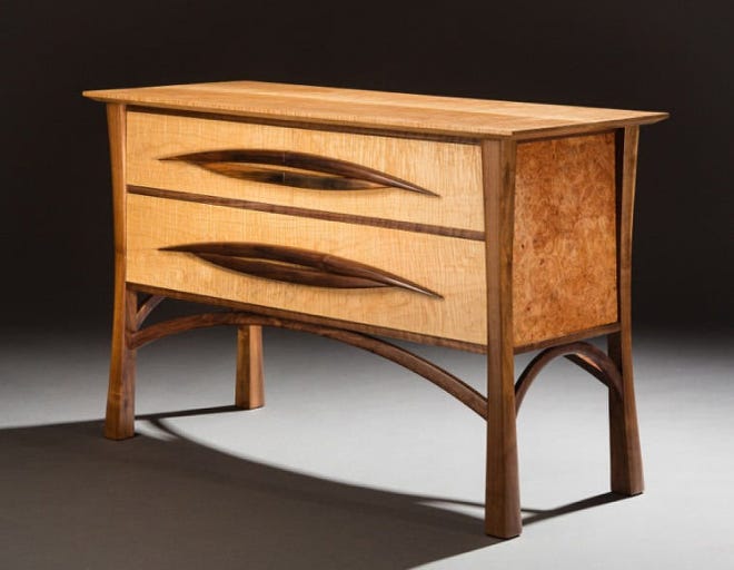 A sideboard by longtime exhibitor Jeff Lind, of South Berwick, Maine.