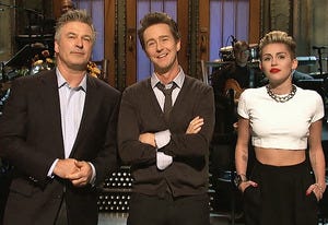 Alec Baldwin, Ed Norton, Miley Cyrus | Photo Credits: NBC