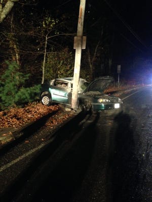 Police and fire officials responded to a single-car crash in Uxbridge early Sunday morning.