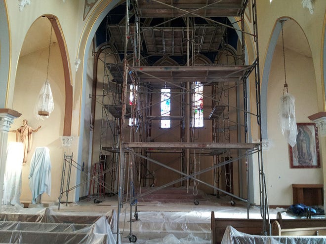 The interior of Immaculate Conception Catholic Church in Monmouth, which is undergoing a major addition. COURTESY PHOTO
