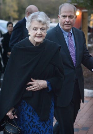 NEW HOPE, PA - OCTOBER 28: Actress Angela Lansbury arrives before being presented with a commemorative brick to be installed in the walkway October 28, 2013 at the Bucks County Playhouse in New Hope, Pennsylvania. Lansbury, five-time Tony Award winning actress is the first inductee of the Bucks County Playhouse’s Hall of Fame.(Photo by William Thomas Cain/Cain Images)