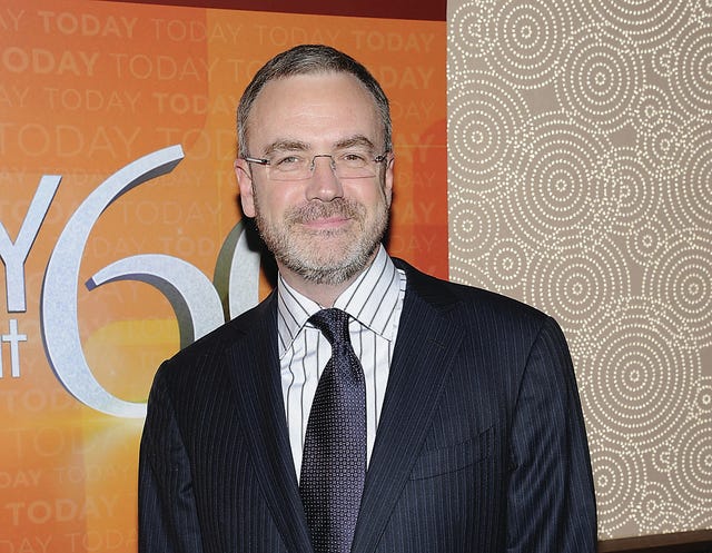 This Jan. 12, 2012, file photo shows NBC News president Steve Capus at the “Today” show’s 60th anniversary celebration at the Edison Ballroom in New York. Capus is collaborating with two political pros on an awareness campaign for Yes, the band that enthralled him when he attended their concert as a 16-year-old in Philadelphia in 1979. The team is already halfway there: Yes is one of 16 candidates for enshrinement next year, its first time nominated. AP Photo/Evan Agostini, File