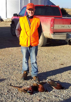 Mitchell Johnson, 12, of Gilbert, shot his limit of pheasants while hunting with family and friends Saturday in northwest Iowa. Contributed photo.