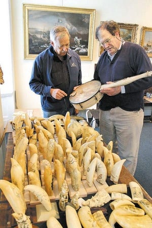Courtesy of New Bedford Whaling Museum
Dr. Stuart M. Frank (right), shown with Richard Donnelly, will be honored for his Book Prize from Historic New England.