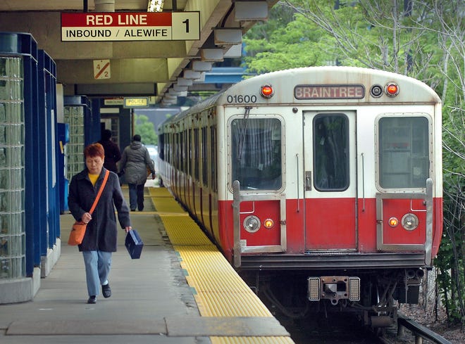 A Boston-bound Red Line train leaves the North Quincy station. The planned purchase of 74 new cars for the Red Line was announced last week.