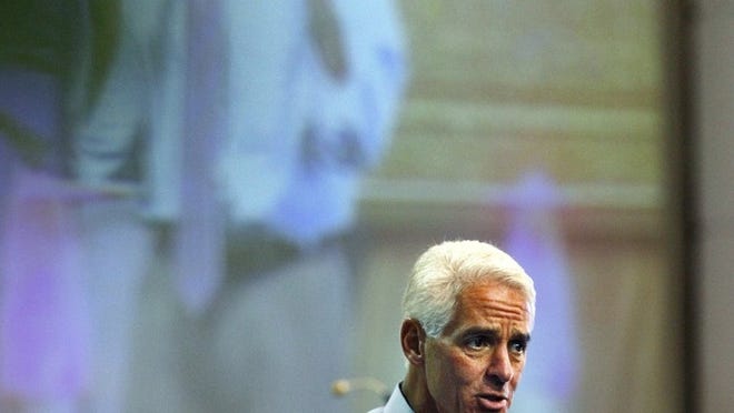 Charlie Crist on a Senate campaign stop in West Palm Beach in 2010. (Bruce R. Bennett/The Palm Beach Post)