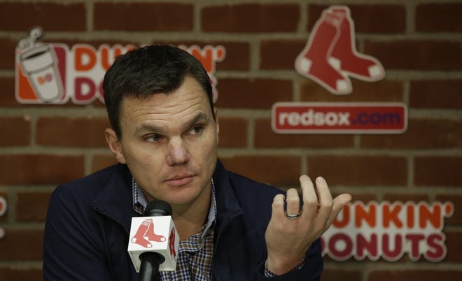 Red Sox general manager Ben Cherington speaks to reporters on Monday after the team's offseason began in earnest by making $14.1 million qualifying offers to free agents Jacoby Ellsbury, Mike Napoli and Stephen Drew.