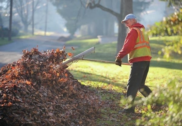 Westmont Borough employee John Hahn rakes giant piles of leaves to the curbside of Shannon Way in Johnstown, Pa., on Oct. 21. The City of Bartlesville leaf pickup days will be held the weeks of Nov. 18-22 and Dec. 9-13, according to City Manager Ed Gordon. AP Photo/Tribune-Democrat, John Rucosky