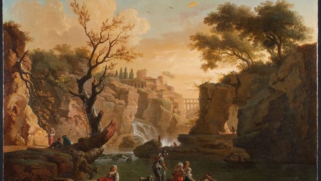 Claude-Joseph Vernet, French, 1714-1789. ‘The Fishermen,’ 1746, oil on canvas, 30 x 39 in. Gift of Eleonore and Ronald Bacher, 2013