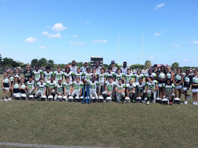 The Flagler Falcons PAL football program qualified two of its teams for the playoffs, including the Junior Pee Wee squad of players ages 8 through 10 shown here.