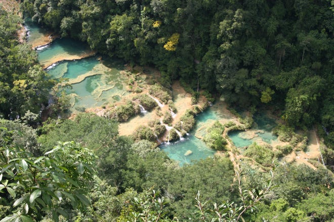 Semuc Champey is a collection of tiered pools atop a natural limestone bridge in the jungles of Guatemala. Sarah Heth/Sentinel staff